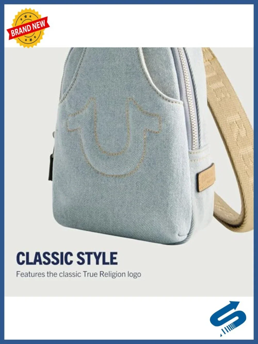 Denim Sling Bag with Adjustable Strap - Women's Fashion Backpack